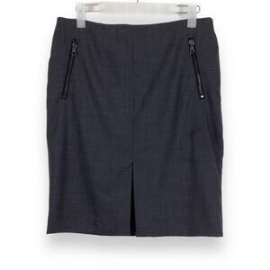 RAG & BONE Wool Gaberdine Charcoal Gray Straight Skirt size 2
